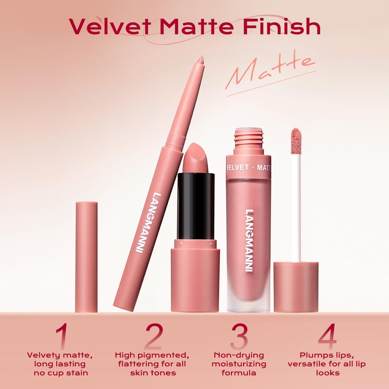 Flintronic Lip Liner Set, Matte Lip Liner Waterproof, Lip Gloss