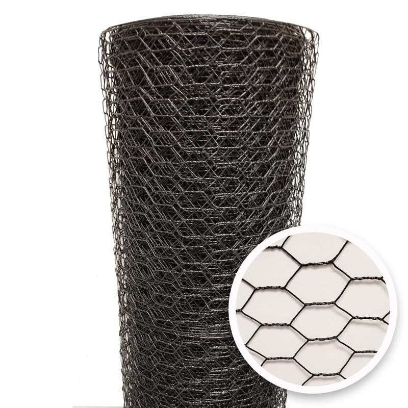Vinyl Coated Poultry Netting, 1" x 12" x 150', Black