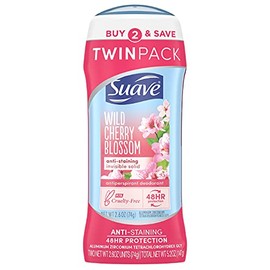 Suave Deodorant Antiperspirant & Deodorant Stick 24-hour Odor and Wetness Protection Wild Cherry Blossom Deodorant for Women 2.6 oz 2 Count