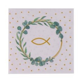 Mank Airlaid Napkins | Perfect for Catering and Celebrations | Textile-like and Absorbent | Pack of 50 | Eucalyptus | Heart | Chalice | Fish | (40 x 40 cm Fish)
