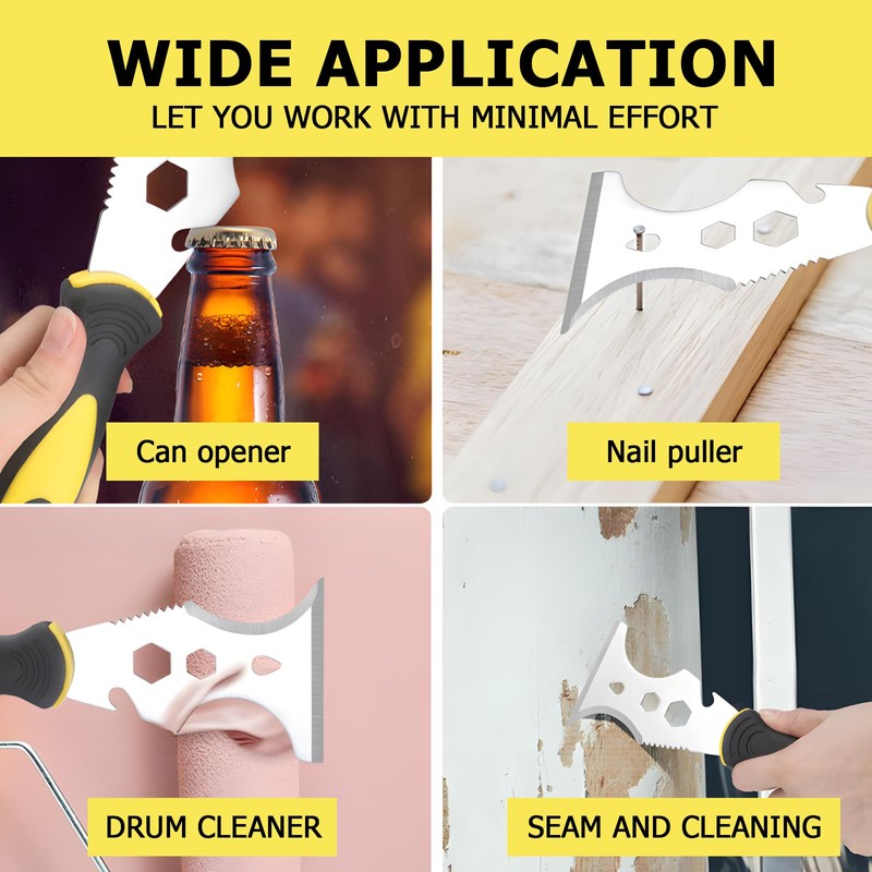 HAISHANG Scraper Tool, 15-in-1 Stainless Steel Painters Tool, Professional Multi