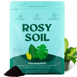 Rosy Soil Indoor Potting Soil for House Plants - Organic Potting Soil Mix for Indoor Plants - Enriched w/Root-Boosting Biochar for Foliage Plants, Flowers, Herbs - Peat Free, Less Prone to Gnats - 4qt