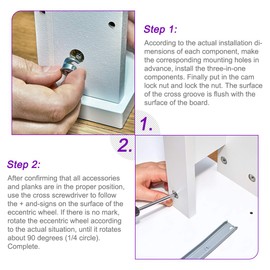 sourcingmap 10 Pcs Furniture Connecter Cam Lock Fittings 14.4mm x 11.7mm for Cabinet Drawer Dresser and Wardrobe Furniture Panel Connecting