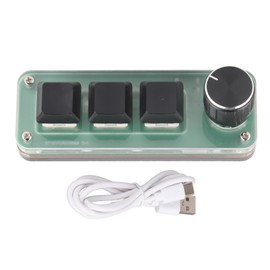 3 Key Small Keypad Multifunctional Shortcut RGB Backlight USB Mechanical Keyboard with Knob for DIY Programming Gaming