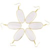 mookaitedecor Natural White Shell Earrings for Women Rectangular Gold Plated
