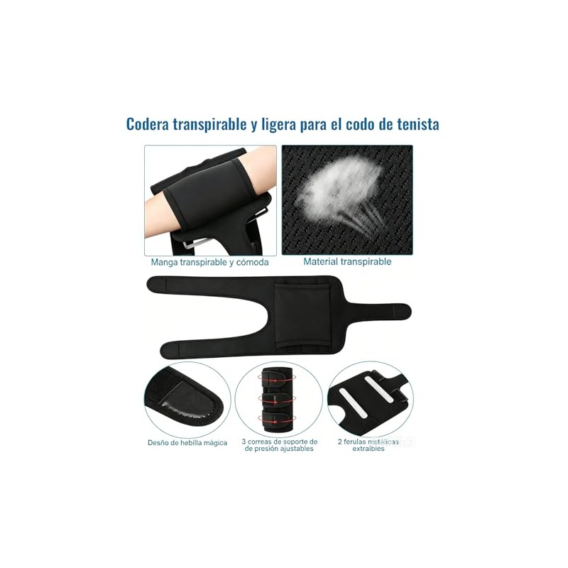 Codera para Epicondilitis y Codo de Tenista, Soporte Ajustable con