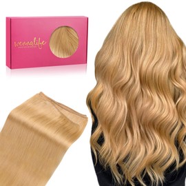 WENNALIFE Weft Hair Extensions Human Hair Extensions for Women Real Human Hair, 20 Inch 100g Strawberry Blonde Sew in Hair Extensions Human Hair Remy Straight rallonge cheveux humain