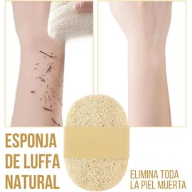 5 Esponja Vegetal Exfoliante Lufa 100% Natural Limpieza Corporal Elimina Piel Muerta Baño Almohadilla Perfecto para Baño Spa y Ducha Libres de Plástico