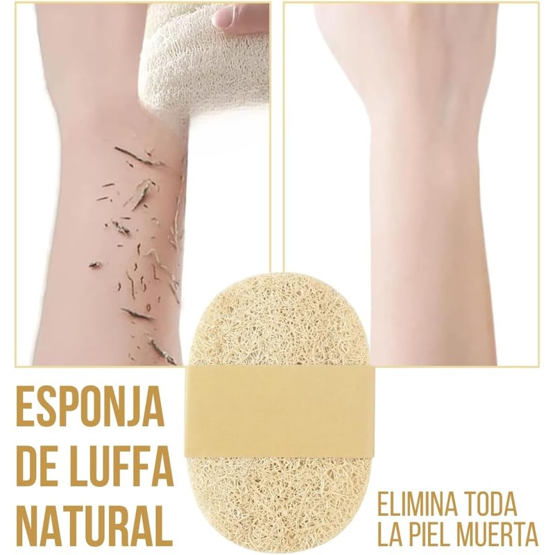 5 Esponja Vegetal Exfoliante Lufa 100% Natural Limpieza Corporal Elimina