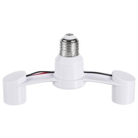 TOVINANNA E27 Light Socket Splitter Dual Heads Lamp Holder Adapter for Led Bulbs Pbt Fire-Resistant Material Converts One Socket to Two for Home Office Workshop Lighting