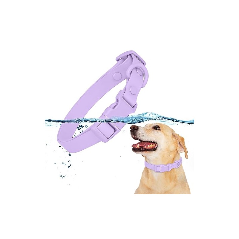 HACRAHO Waterproof Dog Collar, 1 Pack Purple Adjustable Pet Collar