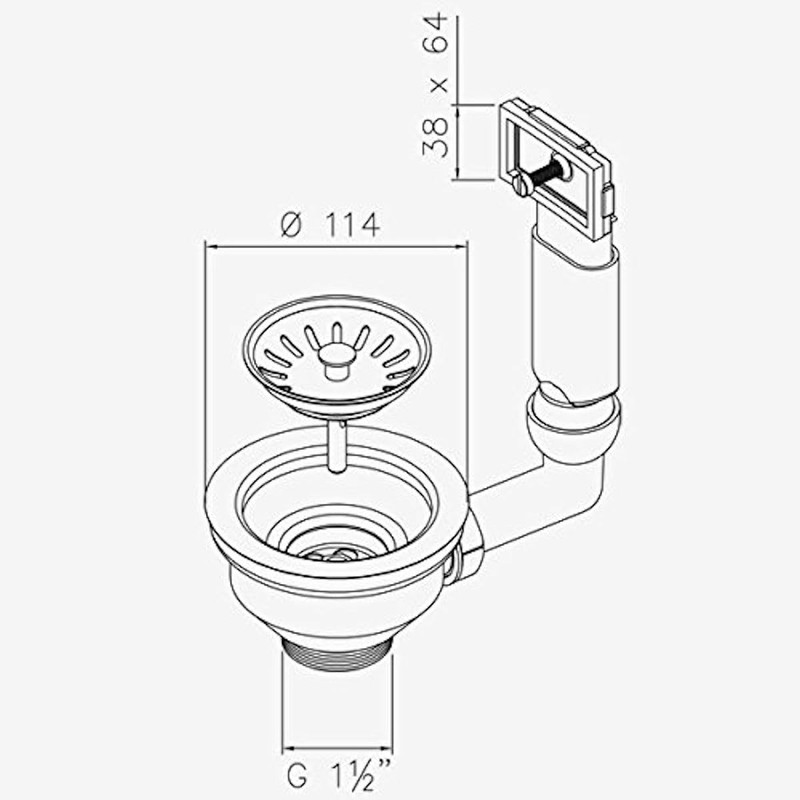 Sink Outlet Strainer Basket Valve 3 1/2 Inch Diameter 114