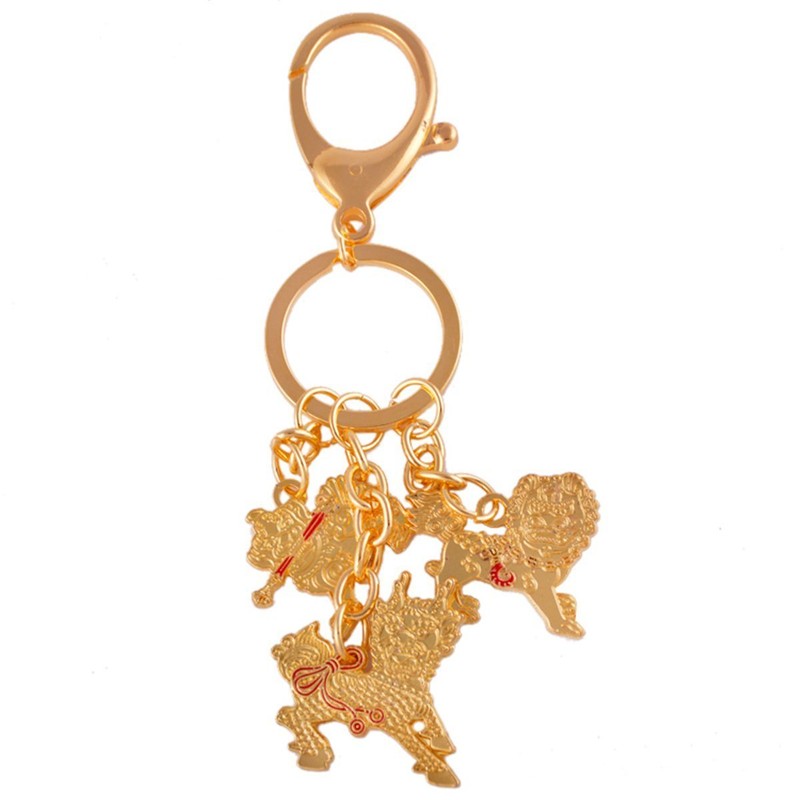 Feng Shui Three Celestial Guardians W Sword, Lasso,hook Key Ring