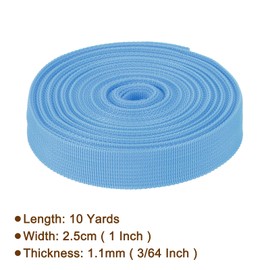 Rebower Nylon Webbing Strap, 10 Yards x 1 Inch Polypropylene Webbing Lightweight Strapping Backpack Band for DIY Gear Repair Outdoor Luggage Cargo Straps, Blue