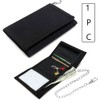 Lowats Slim Black Wallet Zip Foldable Triple Wallet with Chains