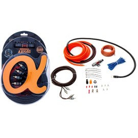 Alphasonik AAK4G Premium 4-Gauge Complete Car Amplifier Installation Kit Hyper-Flex Power, Ground, Speaker Wire RCA Cable - Exceeds AWG (American Wire Gauge) Standard Element Certified Amp Install Kit
