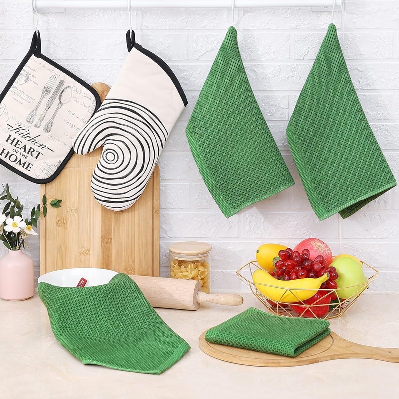 smiry Cotton Kitchen Dish Towels, 12" x 12", 6 Pack