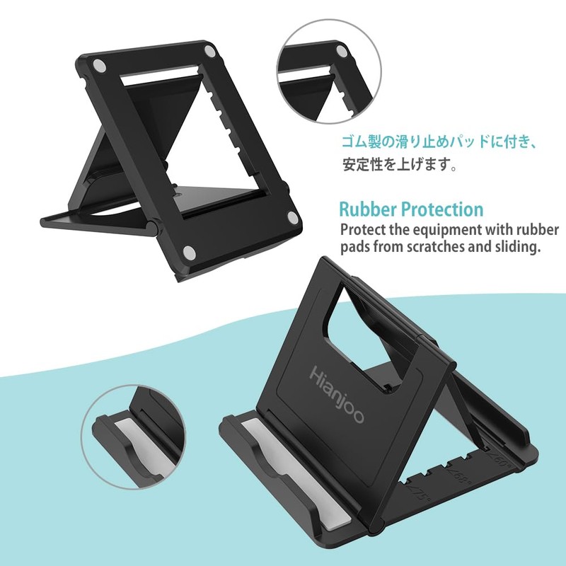 Hianjoo [Set of 2] Smartphone Stand Tablet Stand, Foldable, Angle