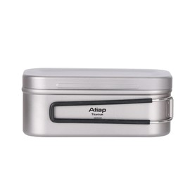 ATiAP Titanium Bento Lunch Box Set Mess Kit with Lid Handle Bag 1200ML 800ML with Airtight Lid Seal and Cover Foldable Handle