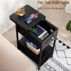 AMHANCIBLE Narrow Side Table with Charging Station, Flip Top End