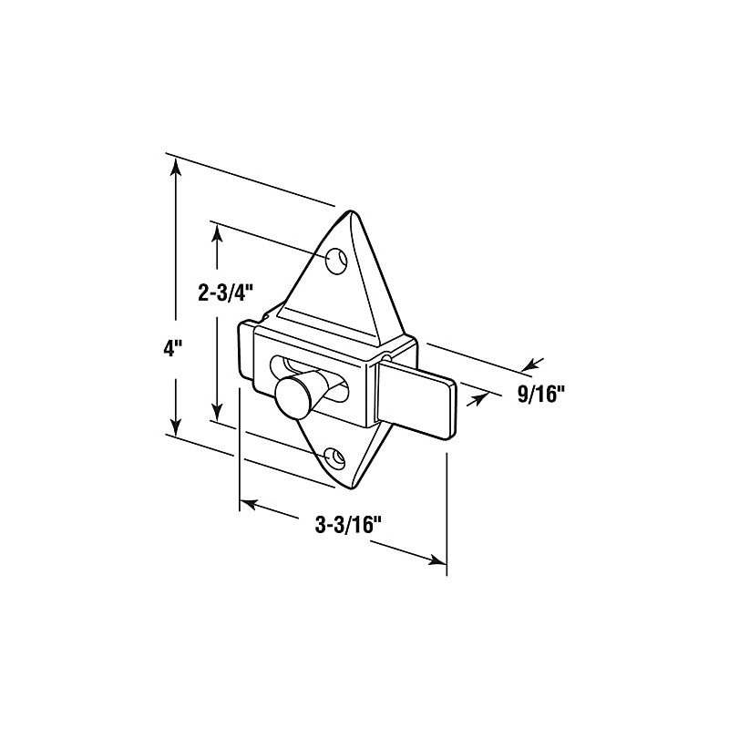 Prime-Line PH 17039 Slide Latch, 2-3/4 In. Hole Centers, Diecast