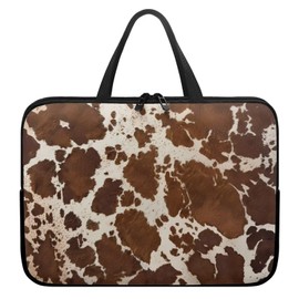 Suhoaziia Cow Print Brown Laptop Cases & Sleeves, Laptop Tote Bag for Men Women, Computer Bag for 10" 12" 13" 15" 17 inch Tablet/Notebook/Reader, Carrying Sleeve Handbag with Handle