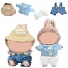 Labubv Clothes, 14-17cm Doll Clothes Accessories Suitable, with Denim Strap