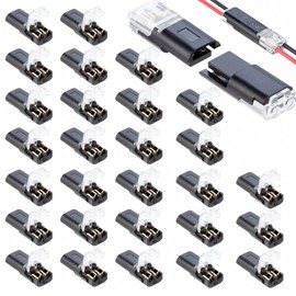 OKAWASI Wiring Connection Connector 2-Pin Low Voltage Universal Connector No Soldering No Stripping Easy Wiring Universal Connector LED Wire Plug Quick Connector Connection Terminal 18-22 AWG Cable 30