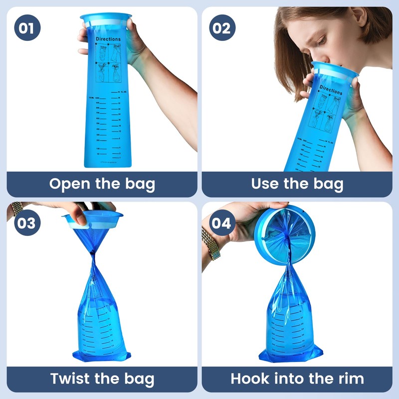 YTian rain 50 Pack Emesis Bag, Disposable Vomit Bags, Disposable