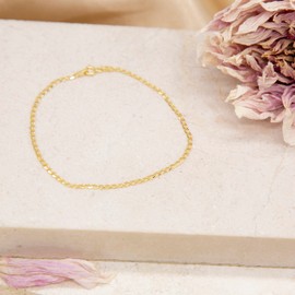 Carissima Gold Women's 9ct Yellow Gold Flat Curb Bracelet of 18cm/7"