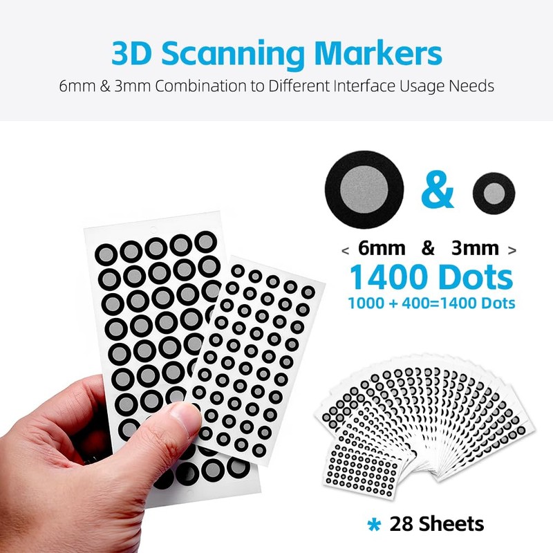 Rosjoy 1400 Dots 6mm & 3mm 3D Scanning Markers for