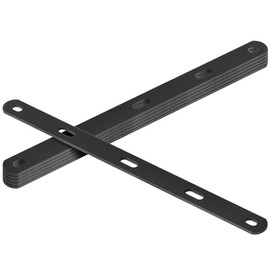 eoere 6 PCS 16" Black Mending Plate Straps Straight Repair Flat Slotted Plate, Heavy Duty Steel Metal Brace, 9 Gauge