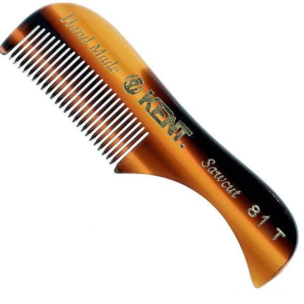 Kent A 81T (2.8") Pocket Comb & Beard Comb for Mustache and Beard - Travel Kit Beard Comb for Grooming/Beard Care - Fine Tooth Comb Mustache Comb Kent Comb for Mustache Kit Beard Grooming Styling Comb
