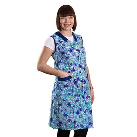 Damenkittel Kittel Schürze Hauskleid ohne Arm Baumwolle bunt, Farbe:Dessin 2, Größe:34