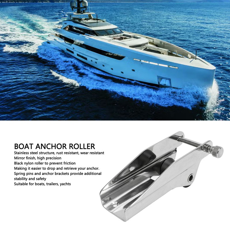 Boat Anchor Roller Stainless Steel 200mm Polished Marine Bow Roller