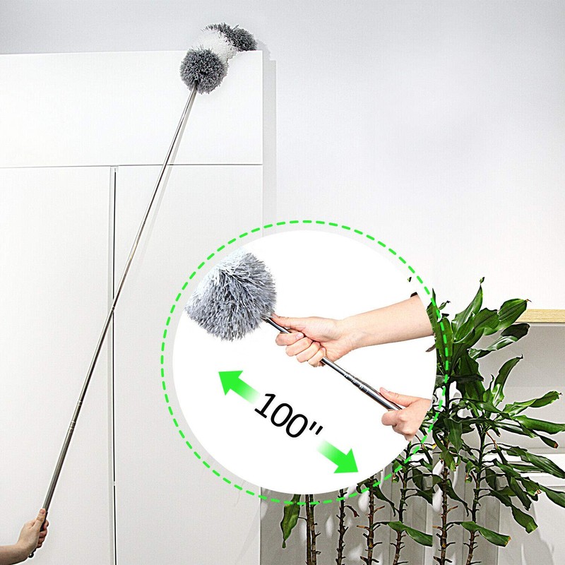 BOOMJOY Microfiber Feather Duster with Extendable Pole and Bendable Head,