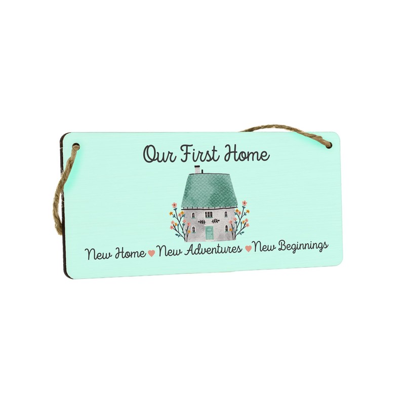 New Beginnings: Full Colour Plywood Hanging Sign – Home Décor,