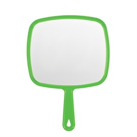 BEFUI Extra Large Handheld Mirror，Hand Salon Mirror with Handle for Barbers, Hairdressing (Green，12.4" Lx 9" W)