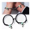Set 2 Pulseras Para Parejas Imán Astronauta Brilla Oscuridad Color