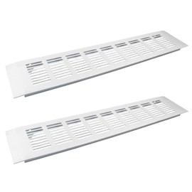 Aracombie 2 Pcs Air Vent Grille Cover, 16 x 3 Inch / 400 x 80mm Silver Rectangle Vent Cover, Stainless Steel Grill Cover for Ceiling, Wall, Cabinet, Cupboard Wardrobe Ventilation