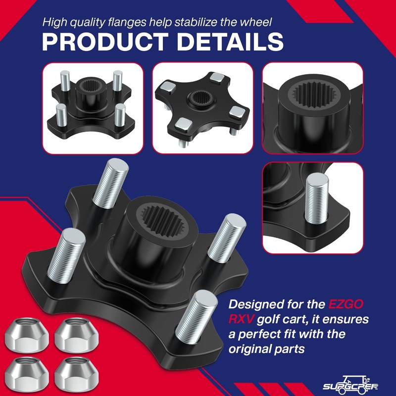 SUPGCPER EZGO Rear Wheel Hub Flange Plate, Golf Cart Rear