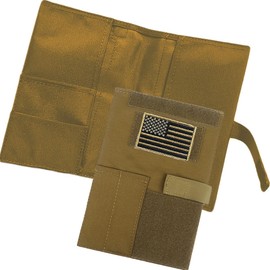 Tactical Military Book Cover for 5.5" x 8" Log Book, Detachable Notebook Pouch OCP Book Protective Covers with Pen Holder (Khaki, 8.6x5.7in)
