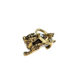 [Kaimed] Hikyu Feng Shui Goods, Pixiu, Qilin, Brass, Brass Amulet, Key Chain, Good Luck, Money with Ring, Figurine, Crafts, Keychain, Lucky Item, Home Office Decoration, Good Luck, Good Luck, Good