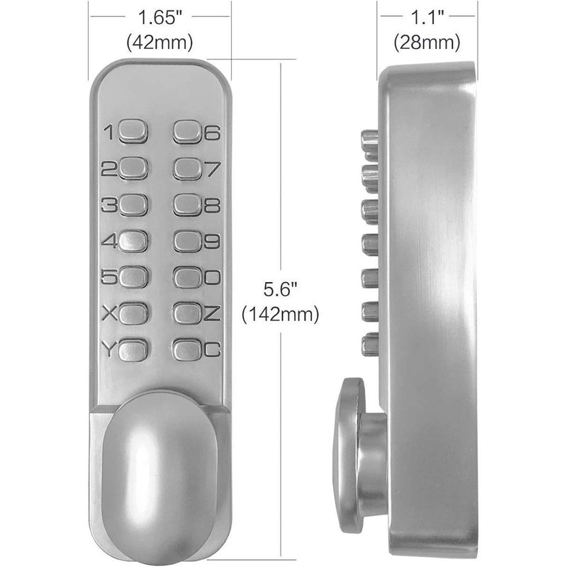 Spotact Mechanical Keyless Door Lock 6 Code Latch Lock 2-3/8''