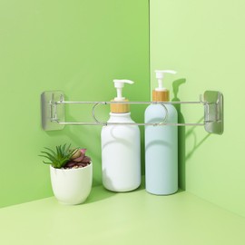 PartyKindom 2 Pcs RV Shower Corner Storage Bar, Corner Shower Shelves for Bathroom, RV Organization And Storage, Adjustable Fixing Corner Storage Rod