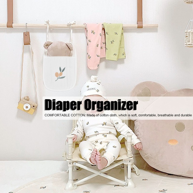 Crib Organizer Hanging Soft Comfortable Breathable Portable Storage Supplies for