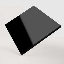 Acrylic Glass PMMA GS Black Glossy Laser Cut Made to Measure Laser-Polished Edge Panel Selectable Size (5 mm, 300 x 400 mm)