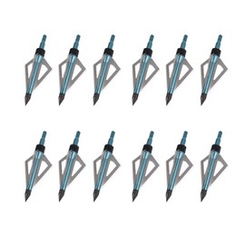 TY Archery Pack of 12 Arrowheads with 100 Grains Hunting Tips for Carbon Arrows, Crossbows, Aluminium Arrows and Fibreglass Arrows in Archery