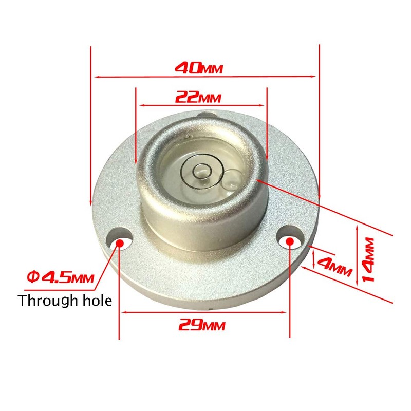 Metal Horizontal Bubble Bull's-Eye Level Universal Horizontal Bubble Flange Water