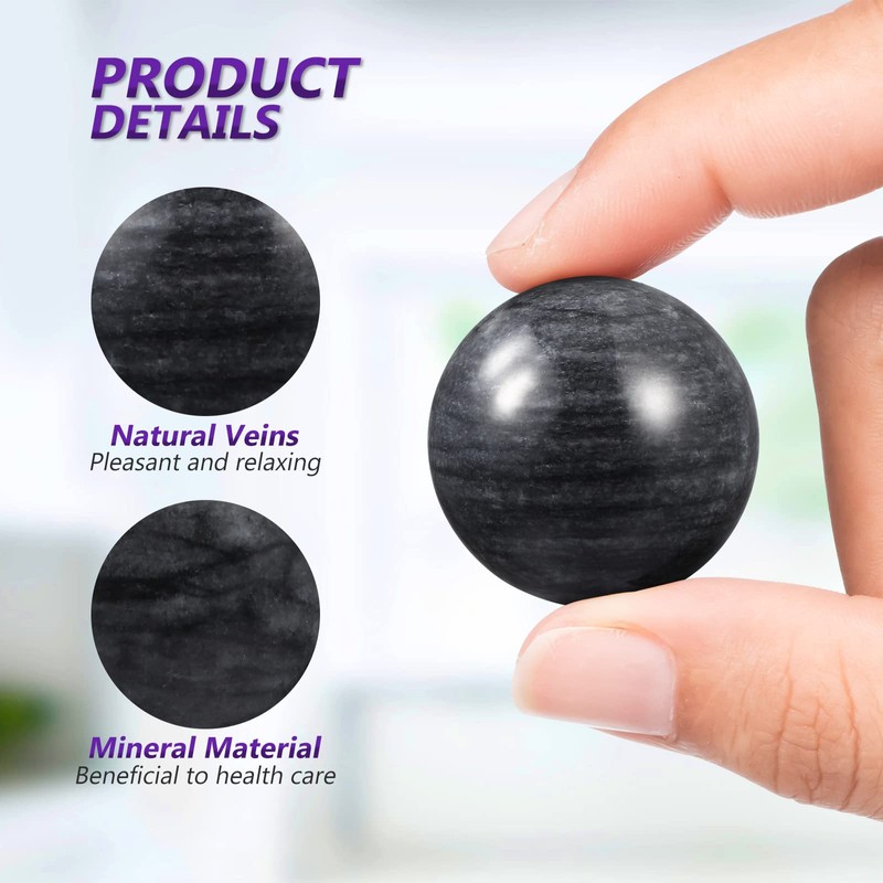Healifty Pack of 2 Jade Hand Massage Balls Baoding Balls